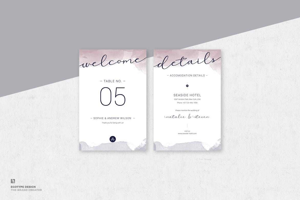 淡水彩艺术婚礼邀请设计素材包v2 Wedding Invitation插图(6)