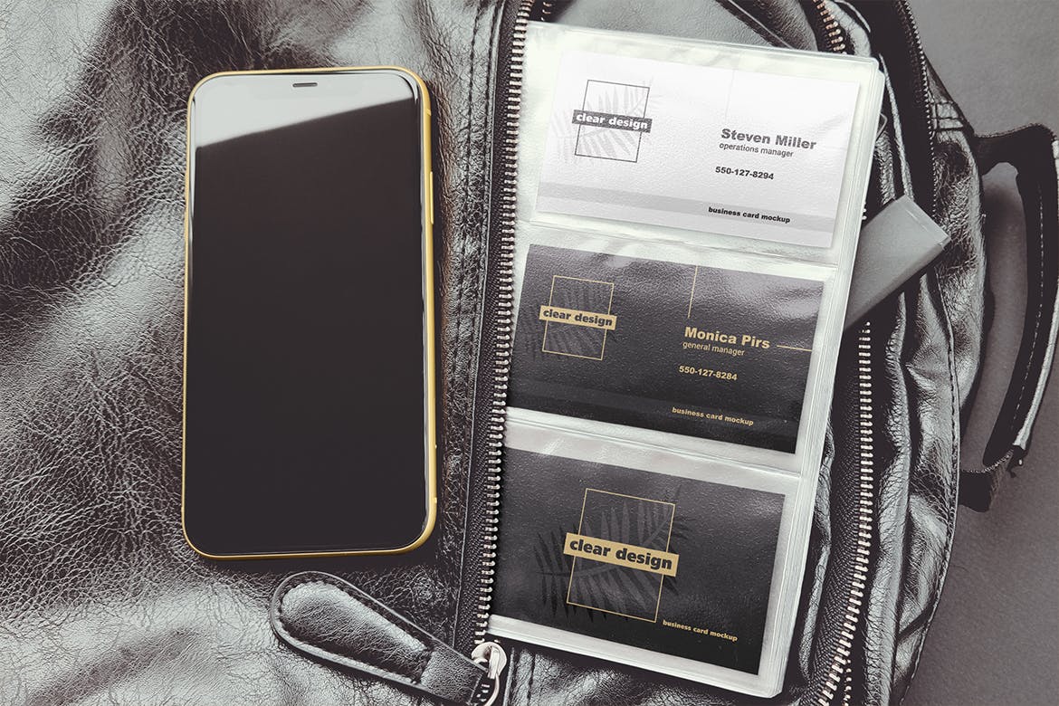 企业名片文件夹场景展示素材库精选模板 Business Card Holder Scene Mockup插图(3)