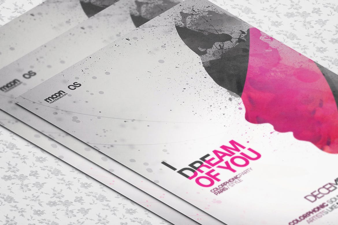 优雅水彩装饰元素海报设计效果图样机 Elegant Flyer Mock up插图(3)