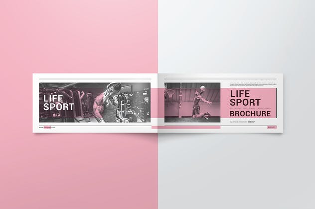 双折页DL宣传册样机模板 DL Bifold Brochure Mockups插图(5)