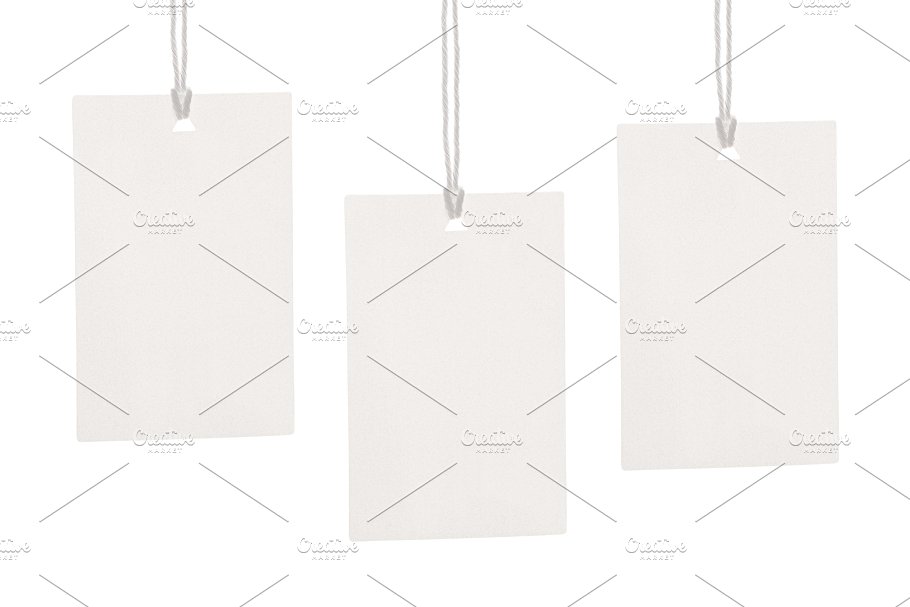 服装吊牌标签样机 Clothes label tag blank white mockup插图(1)