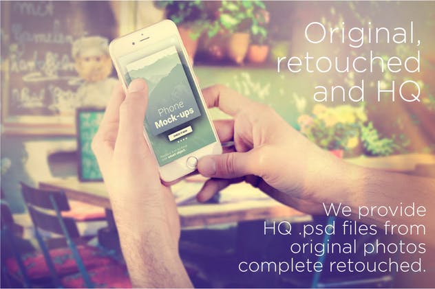 手持旧款iPhone手机样机模板 iPhone Mock-ups – No-stock edition插图(4)