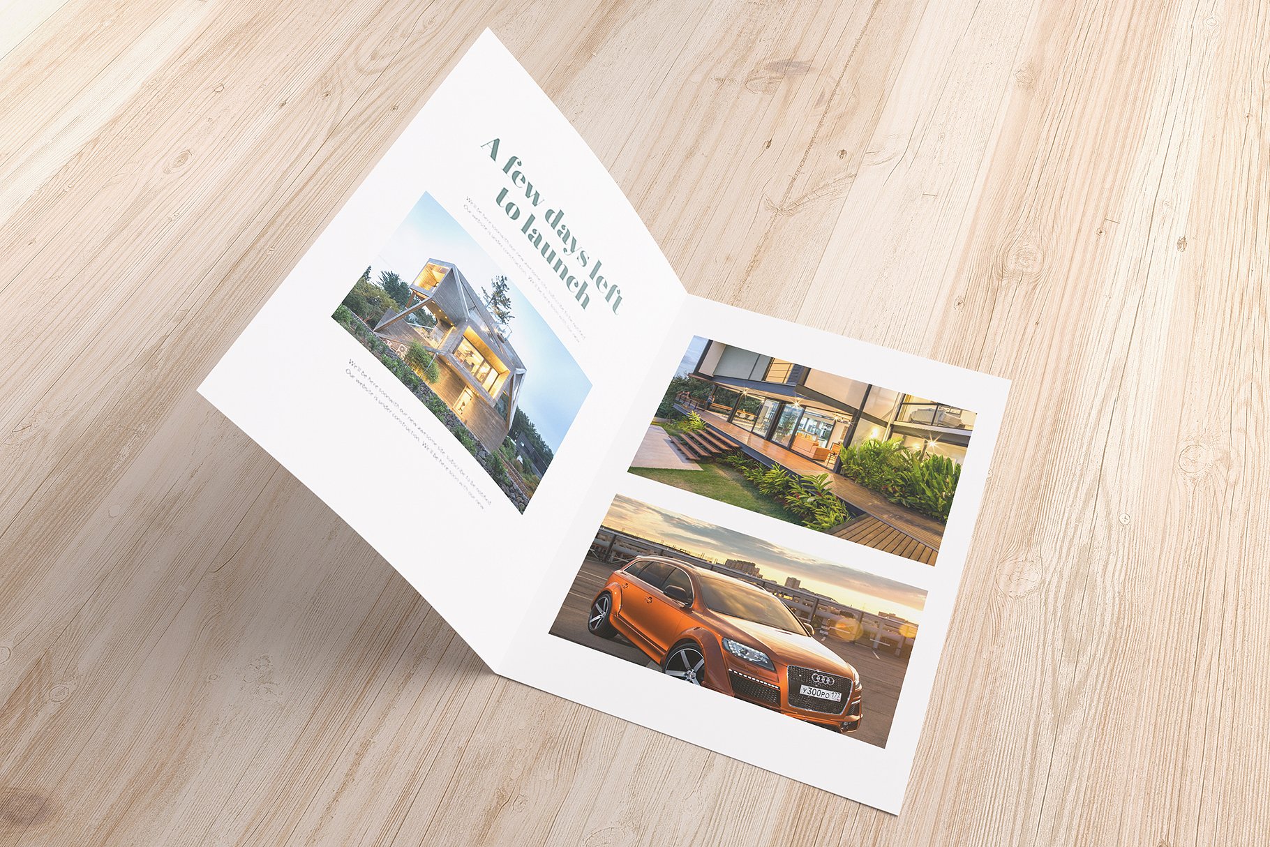 对折小册子样机模板 Half-Fold brochure Mockups插图(1)