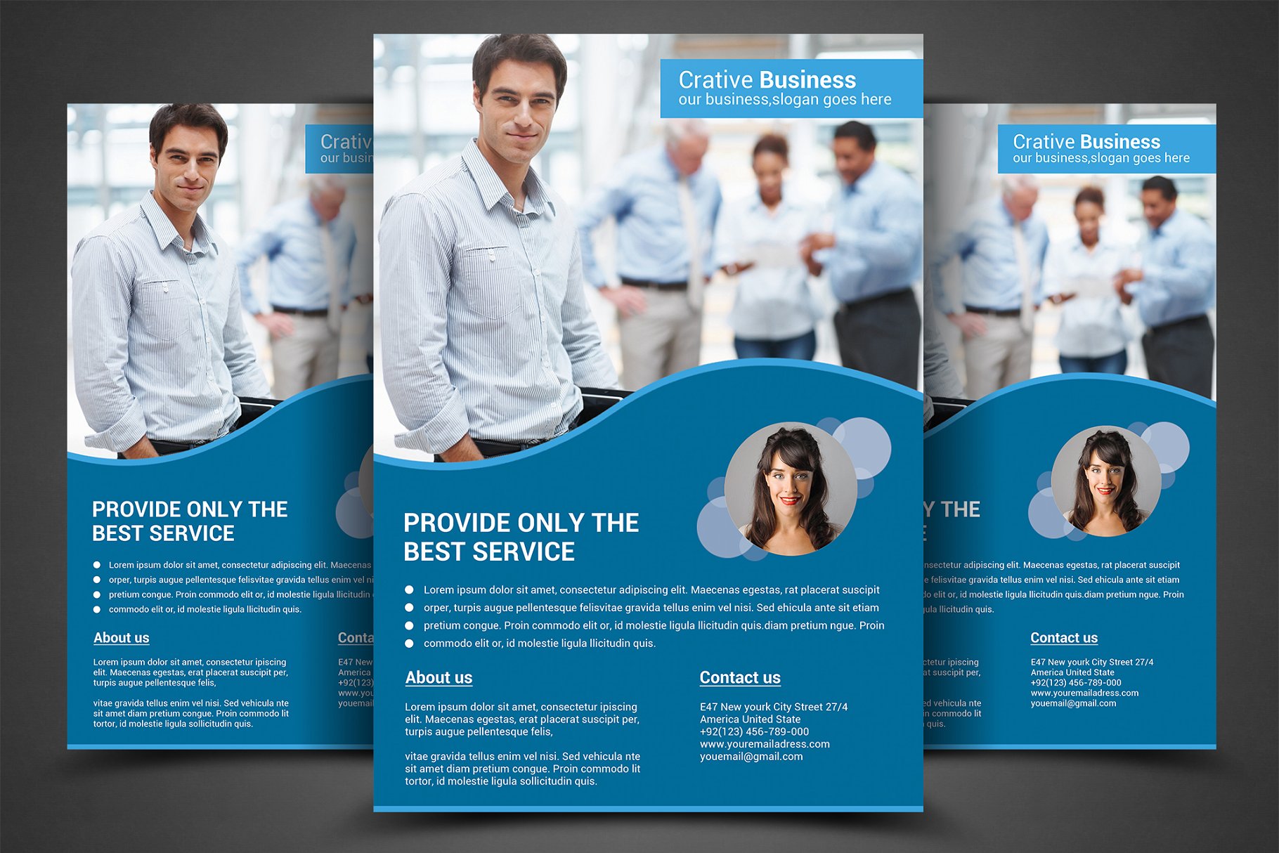 企业商务推广传单模板 Corporate Flyer Template插图