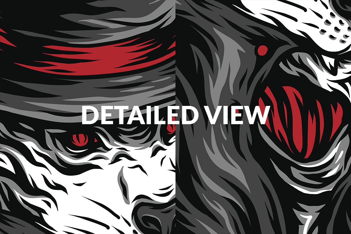 黑帮之虎潮牌T恤印花图案素材库精选设计素材 Sneak Tiger插图(4)