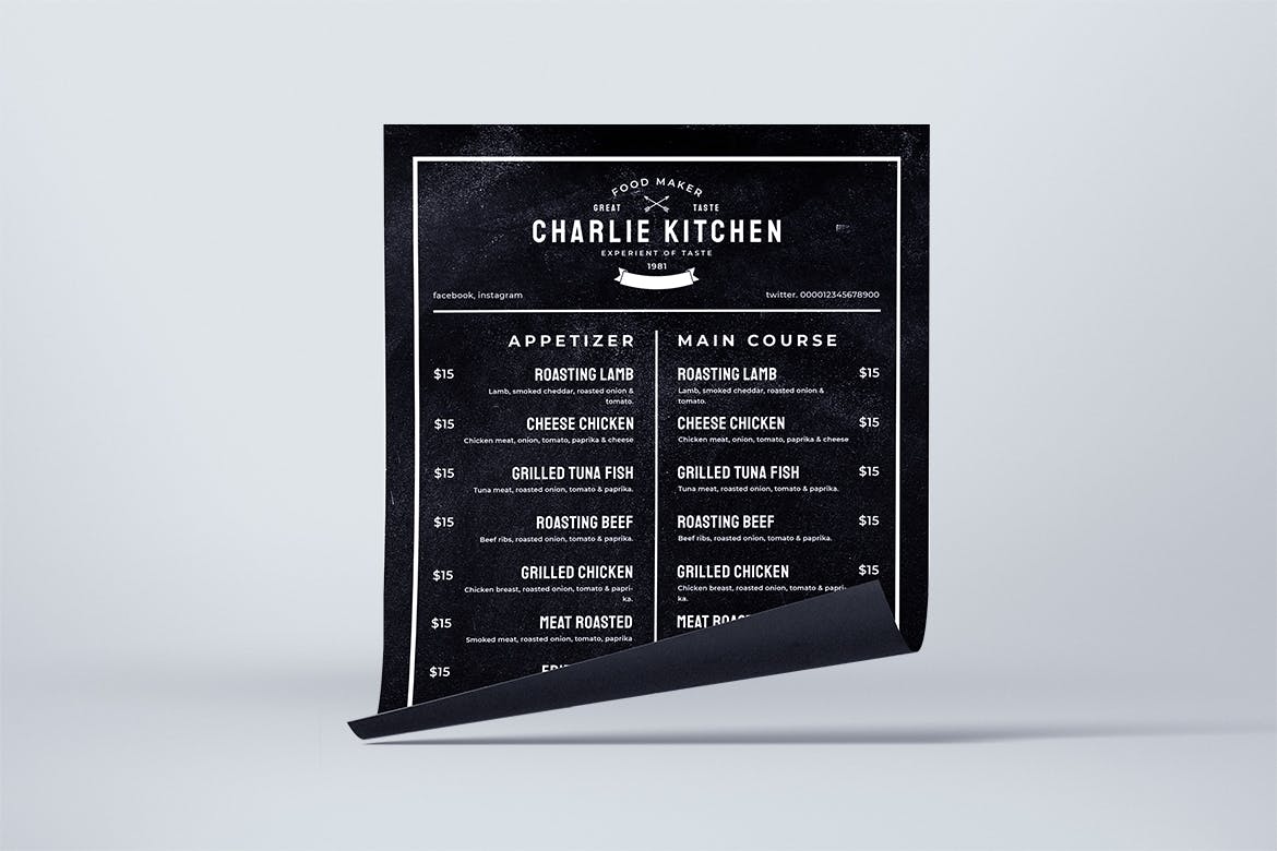 黑板画风格西餐厅素材库精选菜单模板v09 Blackboard Food Menu. 09插图(2)