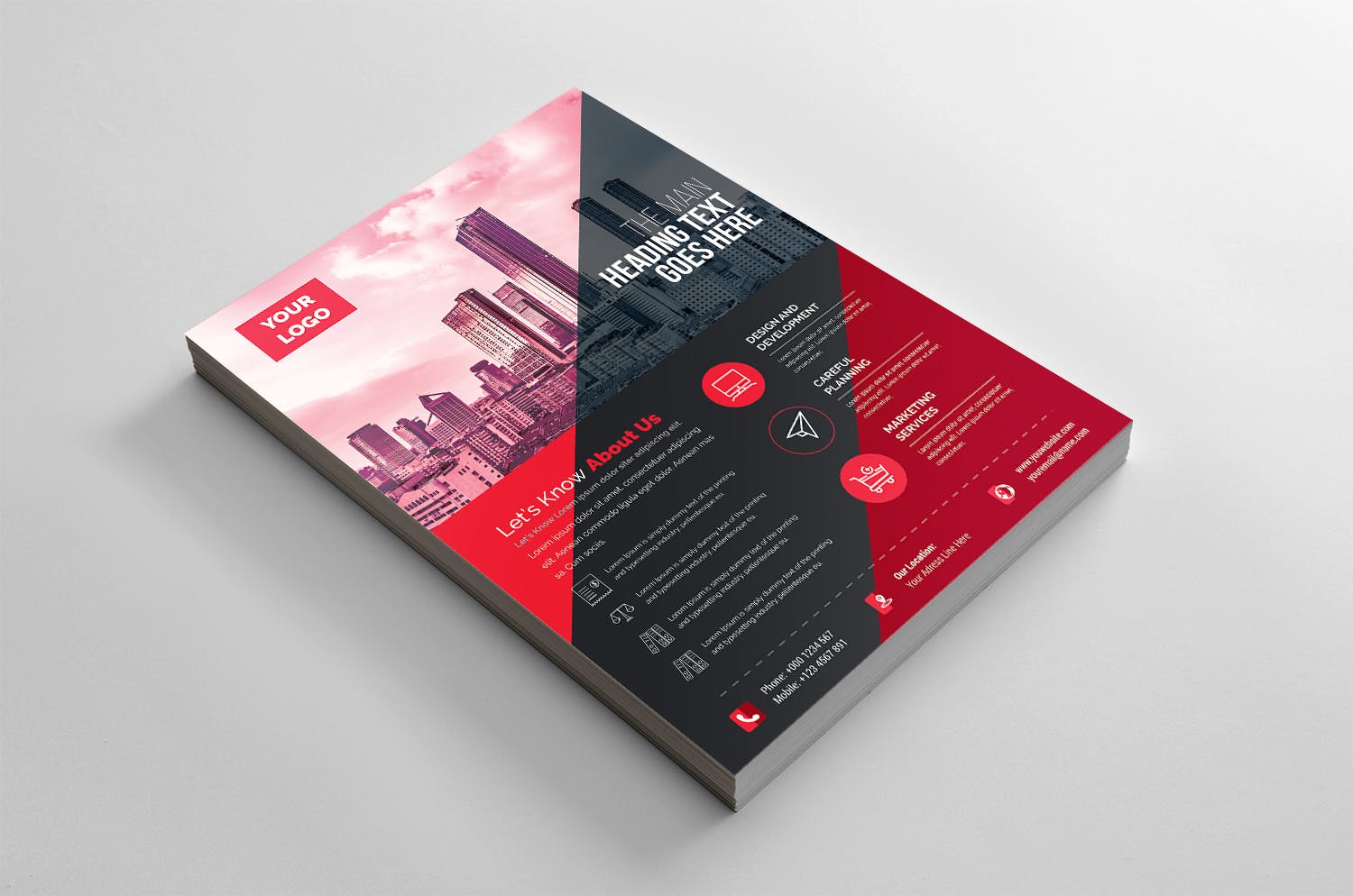 多行业通用简约企业宣传单设计模板 Corporate Flyer插图(1)