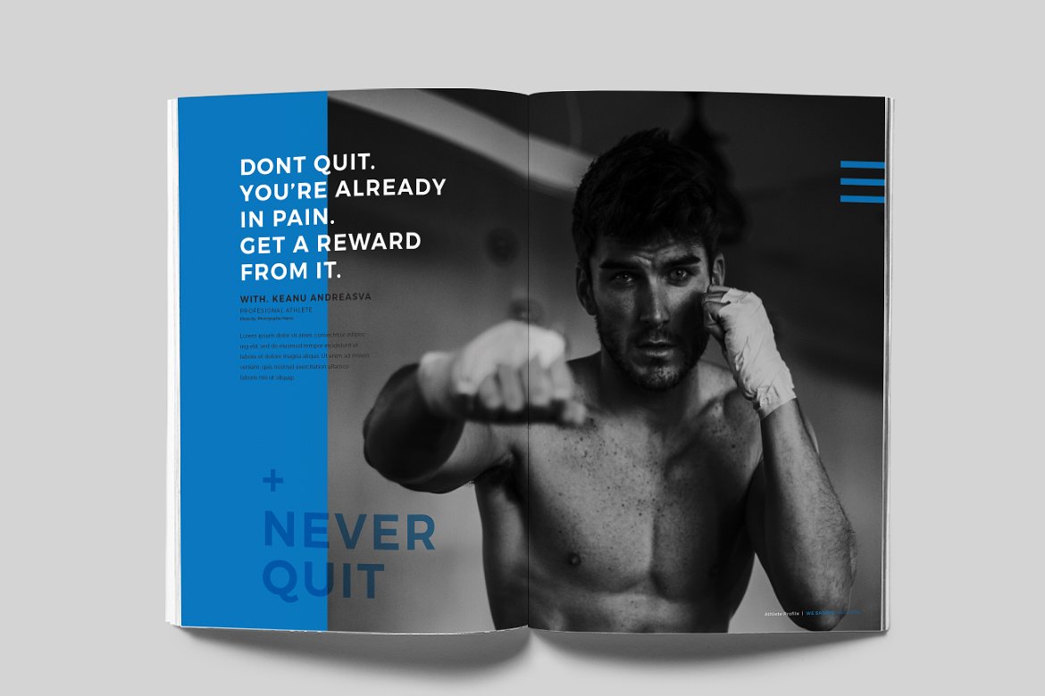 现代极简独特的体育杂志模板下载 Sports Magazine [indd]插图(1)