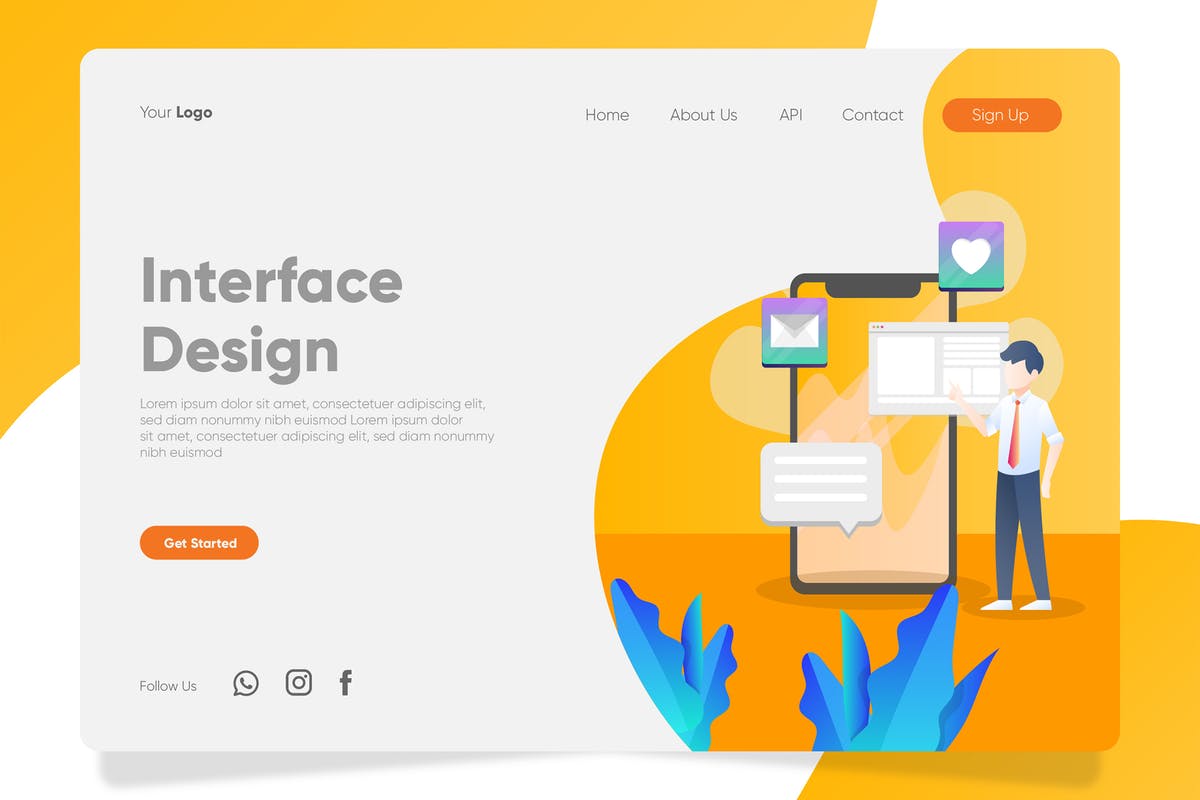 Web用户界面设计插画网站Banner＆着陆页模板 Interface Design – Banner & Landing Page插图