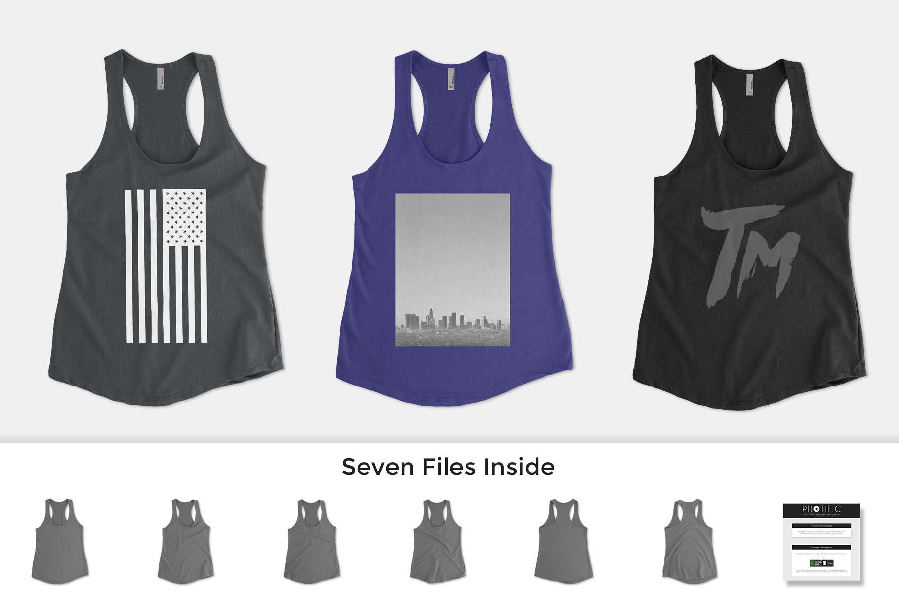 吊带背心样机模板 Next Level 6933 Terry Racerback Tank插图(3)