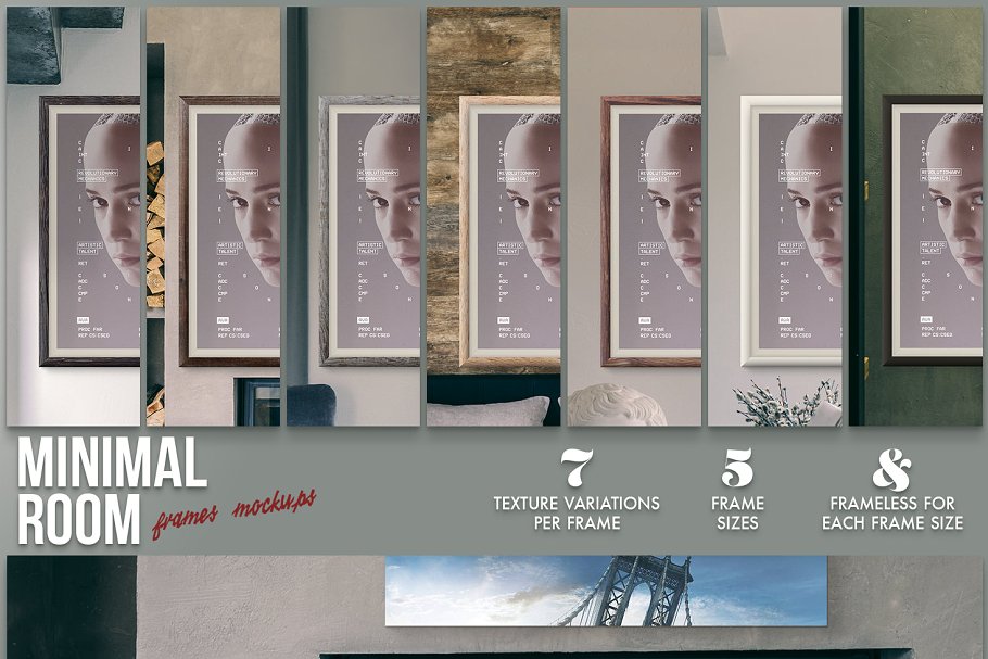 西方现代室内画框相框样机 Minimal Room插图(1)