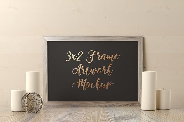 艺术作品画框展示样机合集 Frame Artwork Mockup – Light Interior Set插图(2)