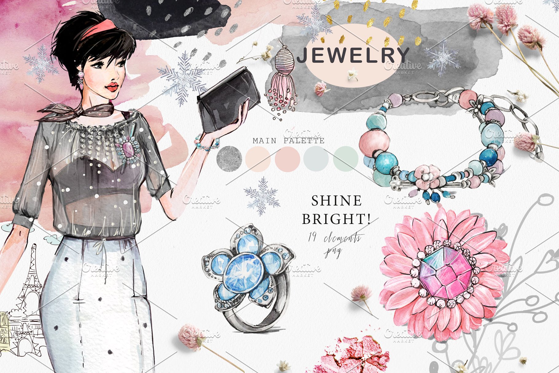 时尚服饰插画设计素材包 Fashion clothing creator插图(3)