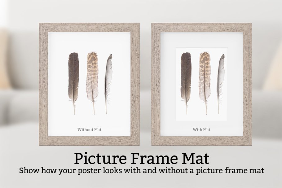 10款实木相框画框样机 10 Wooden Picture Frame Mockups插图(3)