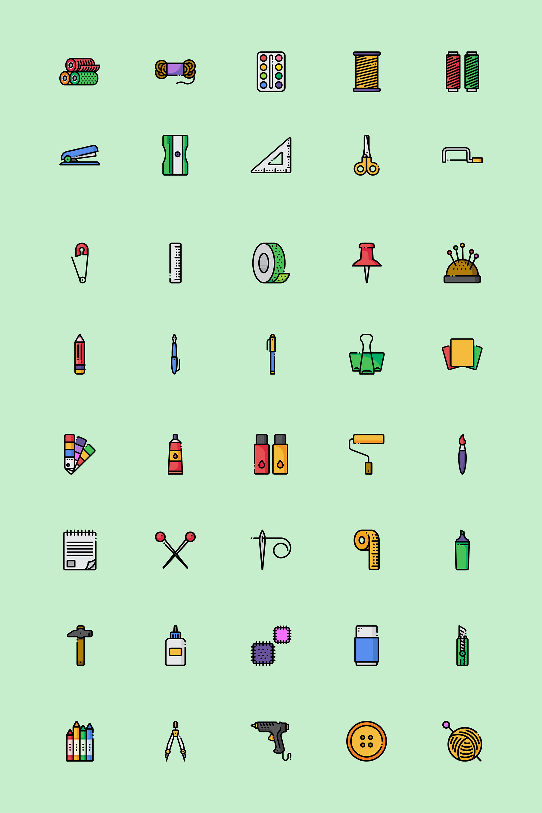 40 枚手艺工具图标