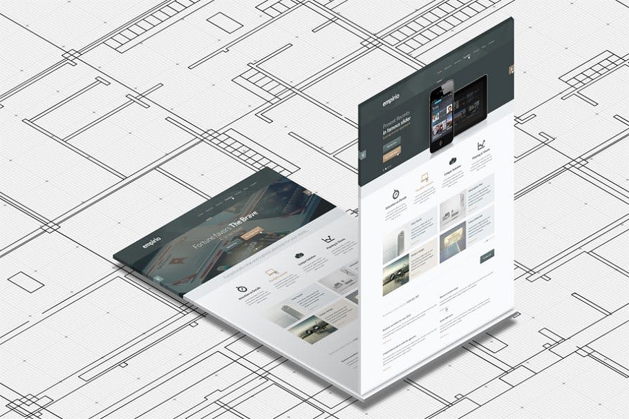 A4传单印刷效果图等距网格样机模板 Isometric A4 Paper Mockup插图(2)