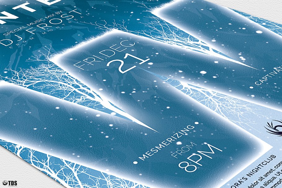 极简主义冬天主题传单PSD模板 Minimal Winter Flyer PSD插图(6)