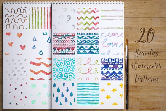 梦幻水彩设计套装 Watercolor Kit + Free Brushes插图(5)