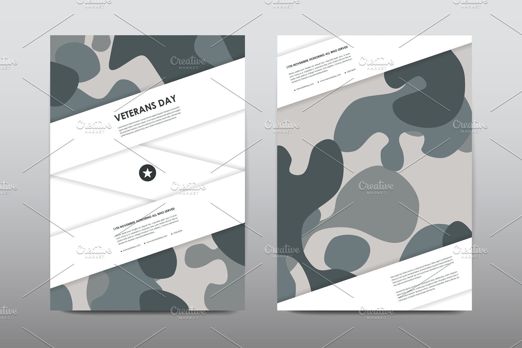 40+老兵节军人宣传小册模板 Veteran’s Day Brochures Bundle插图(16)