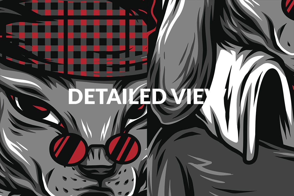 狡猾の兔潮牌T恤印花图案素材库精选设计素材 Sly of Death插图(4)