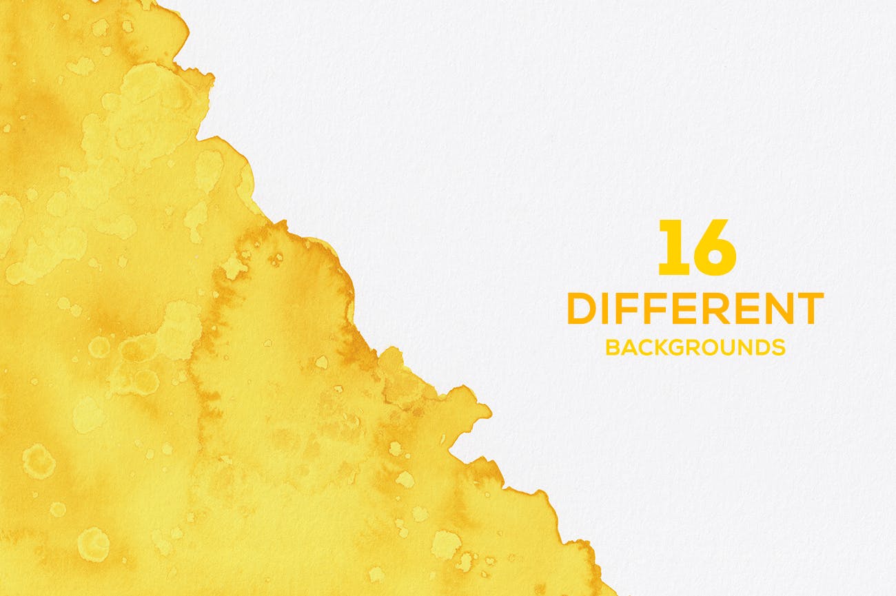 黄色水彩肌理仿纸张纹理背景素材 Watercolor Backgrounds插图(3)