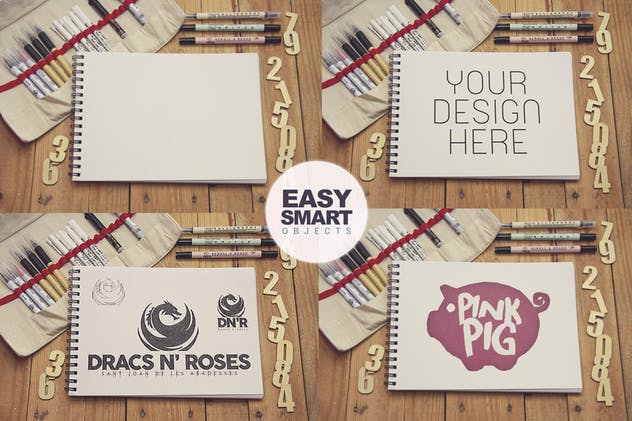 横版绘画本手绘插画作品展示样机素材库精选 Sketchbook Horitzontal插图(1)