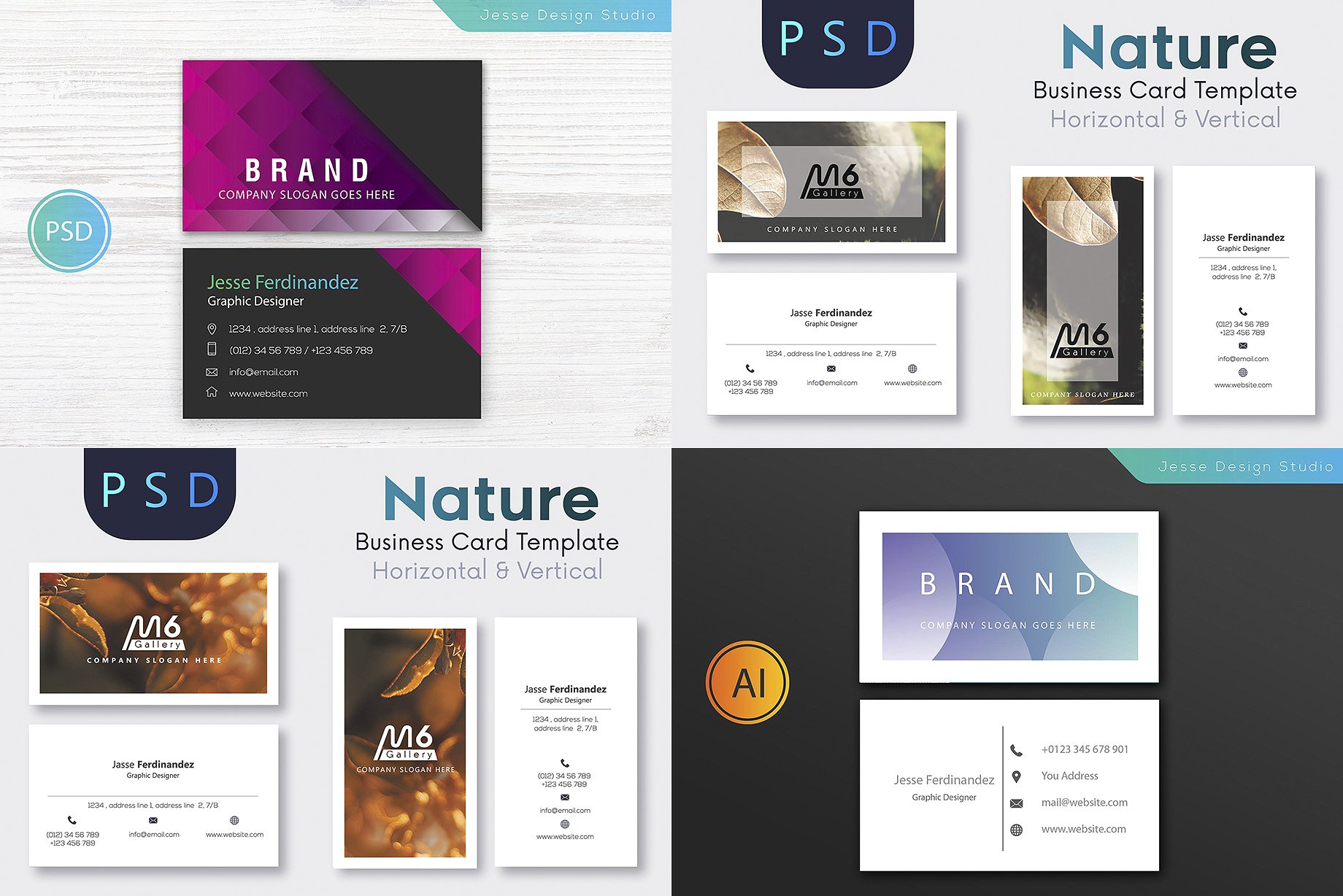 125个高品质的PSD和AI名片设计模板插图(20)