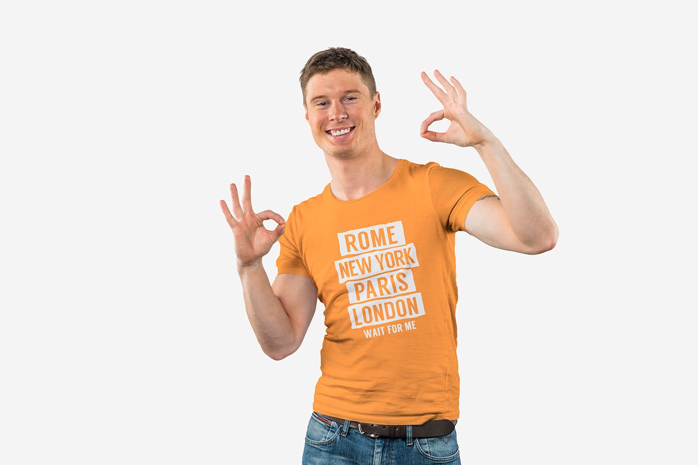 男士T恤服装设计模特上身效果图样机 T-Shirt Mockup插图(3)