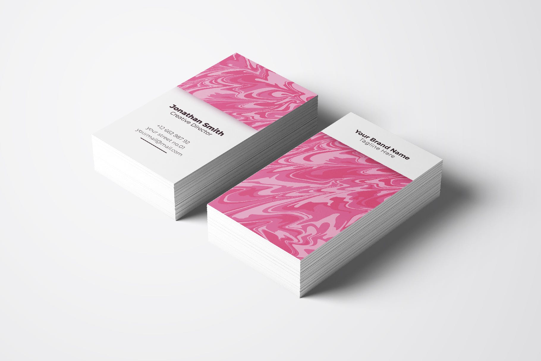 优雅红水彩颜料纹理企业名片设计模板v38 Business Card Template.v38插图(1)