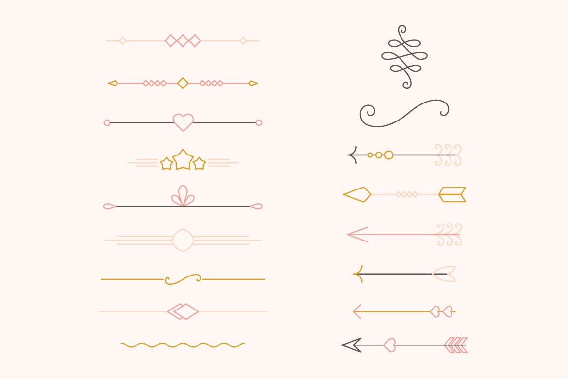 优雅手绘元素无缝纸张图案贴图素材 Design Elements and Seamless Papers插图(5)