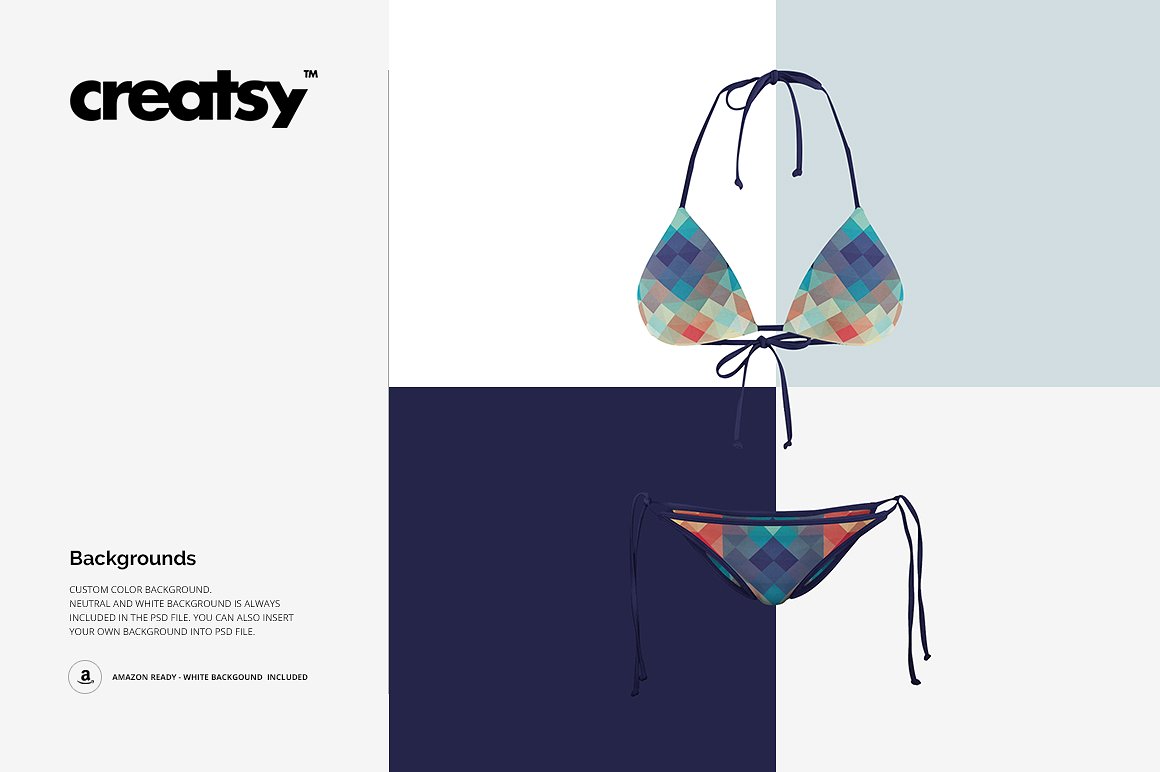 夏日性感比基尼泳衣展示样机 Bikini Mockup Set插图(2)