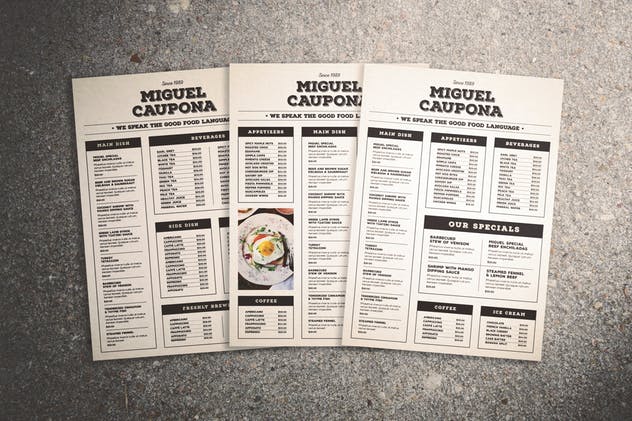 经典美食菜谱菜单设计模板 Classic Food Menu插图(4)