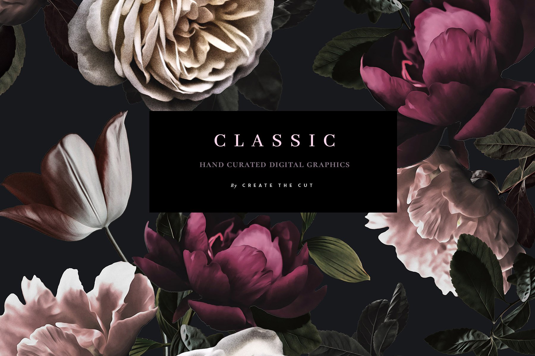 浪漫风格手绘玫瑰花素材 Romantic Clip Art Set – Classic插图