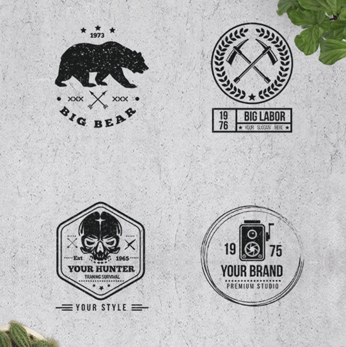 高品质的时尚高端多种风格的复古logo标志设计模板插图(6)