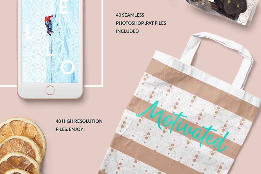 高端大气几何圆形图案纹理 Geometric Circles Patterns Set插图(3)