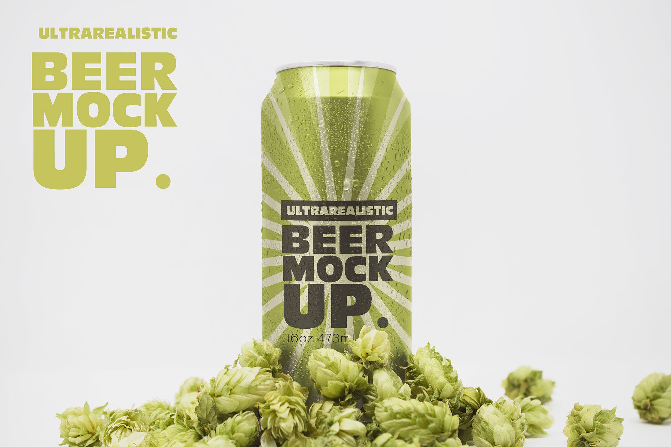 12盎司啤酒易拉罐外观设计前视图素材库精选v2 Front 16oz Beer Can Mockup Vol.2插图