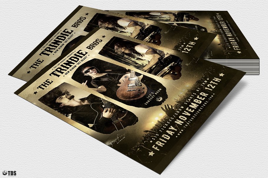 独立流行摇滚音乐节活动传单PSD模板 Indie Pop Rock Flyer PSD插图(3)