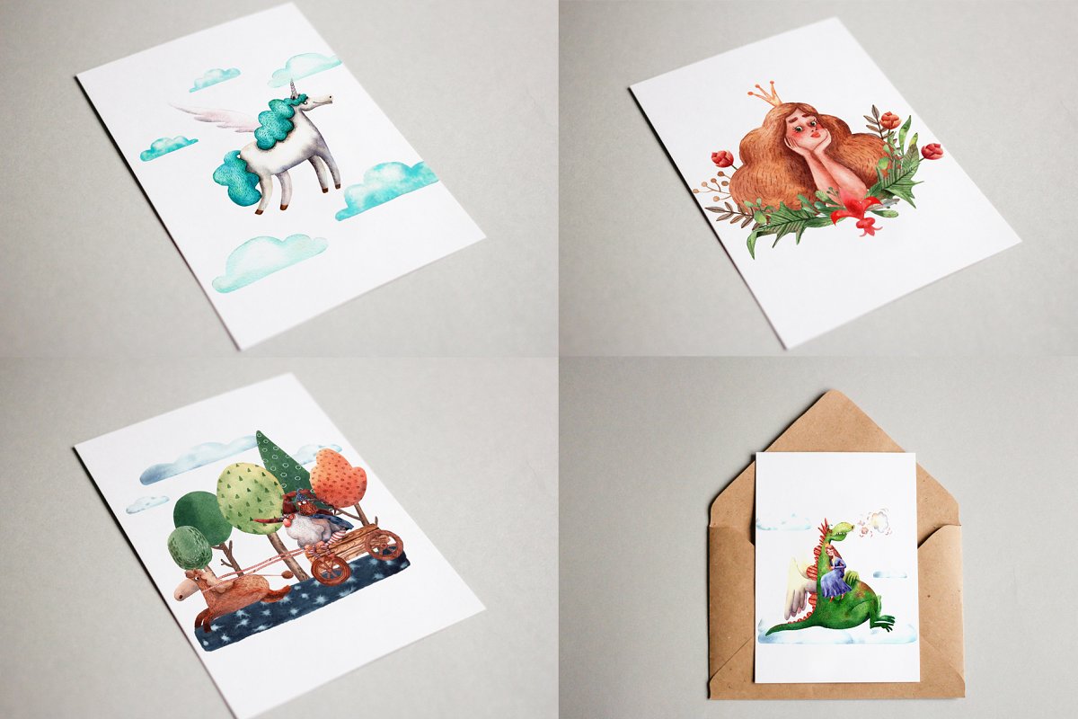 古老的童话故事水彩插画合集插图(2)