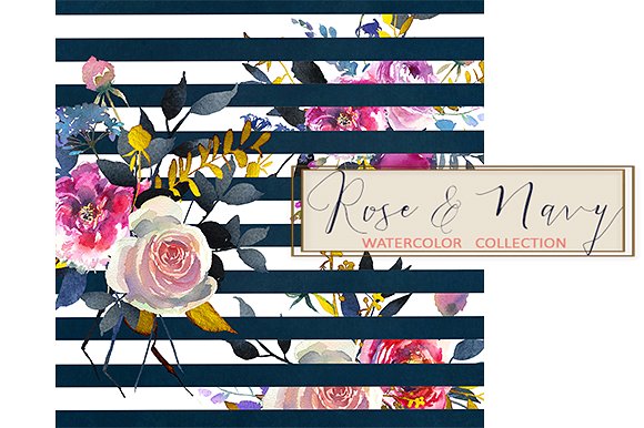 水彩玫瑰牡丹剪贴画 Watercolor Roses Peonies Clipart插图(10)