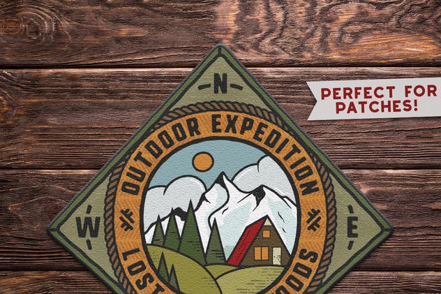 复古风格户外运动Logo模板v2 Retro Travel Emblem / Vintage Camping Logo / Patch插图(2)