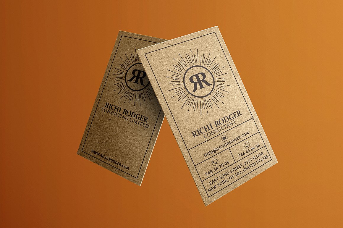 10个高品质的牛皮纸质感的名片设计模板插图(3)