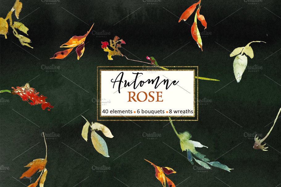 粉色红色花卉水彩剪贴画 Pink Watercolor Florals Clipart插图(10)