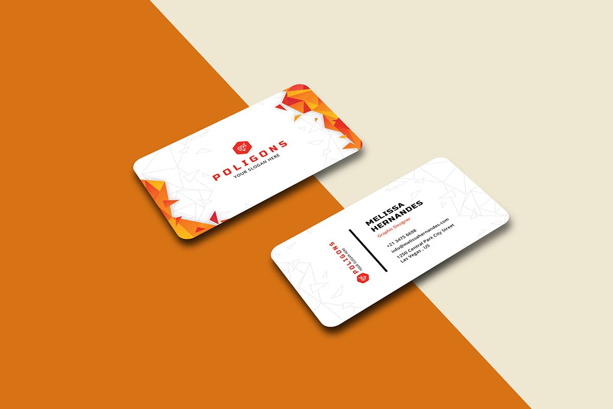创意横版圆角企业素材库精选名片模板 Business Card插图