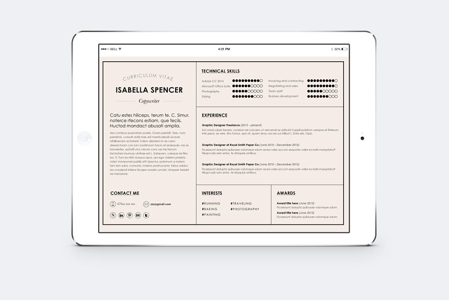 现代实用微软WORD个人简历模板 Microsoft WORD Resume/CV template插图