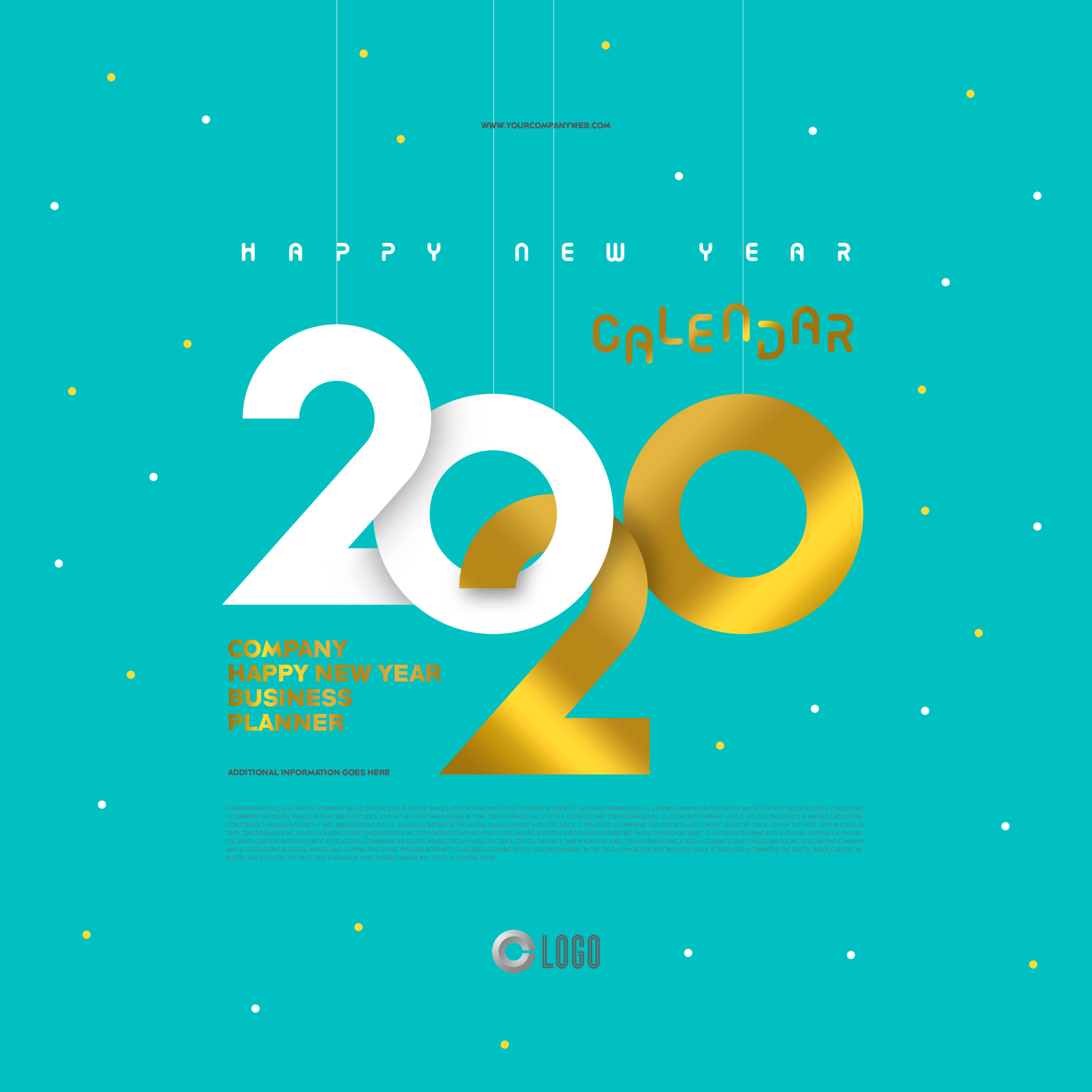 2020年新年快乐主题海报psd素材插图