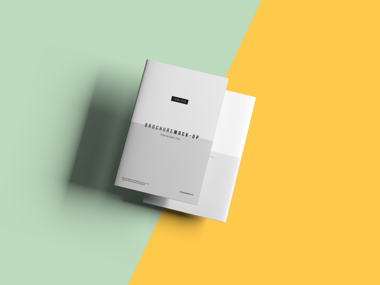 极简主义的小报杂志样机插图(2)