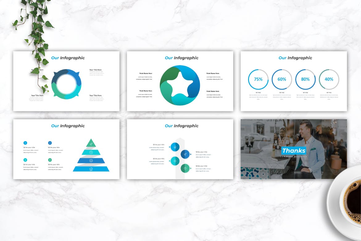 高端企业介绍PPT幻灯片设计模板下载 LUMMINA – Business Powerpoint Template插图(4)