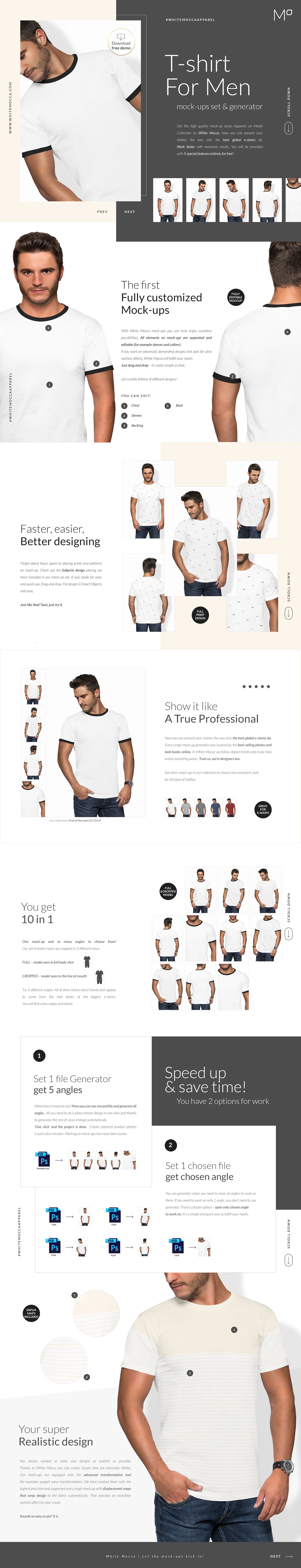 时尚简约男士T恤样机插图(1)