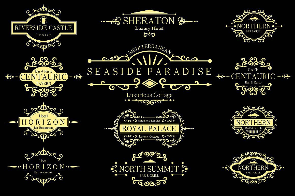 素材库下午茶：高品质的600+复古风格矢量logo标志标签大集合插图(15)