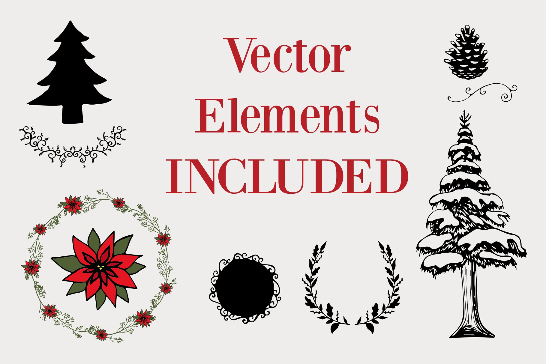 冬季婚礼邀请函设计模板套装 Winter Wedding Suite插图(3)